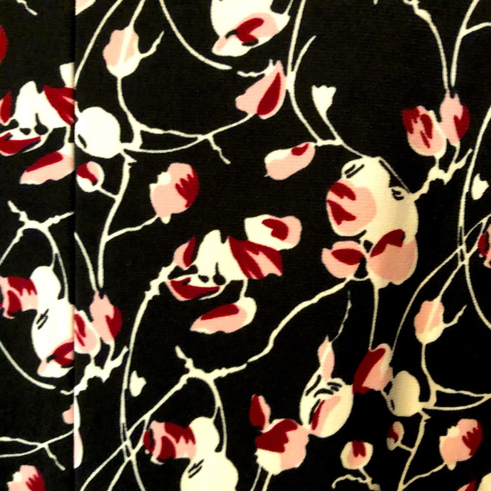 Dress, Midi, [Cheerful] Cherry Blossom Design on black, ruffley sleeves - Picture 5 of 16